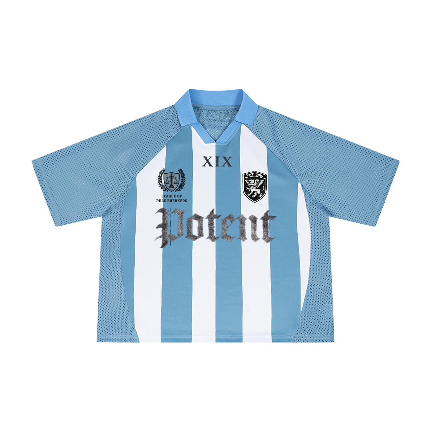 Unisex Striped Mesh Boxy Soccer Jersey