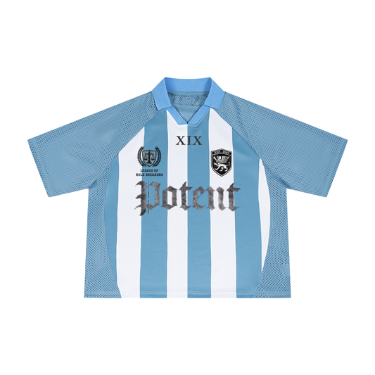 Unisex Striped Mesh Boxy Soccer Jersey