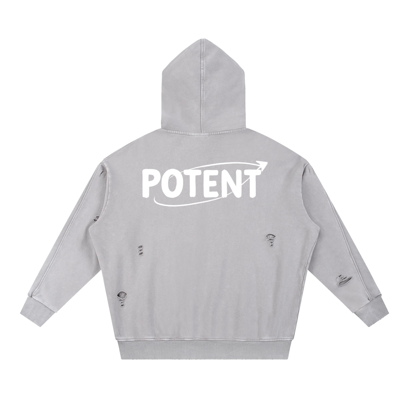Snow Washed Distressed Panel Pocket Hoodie 420 GSM
