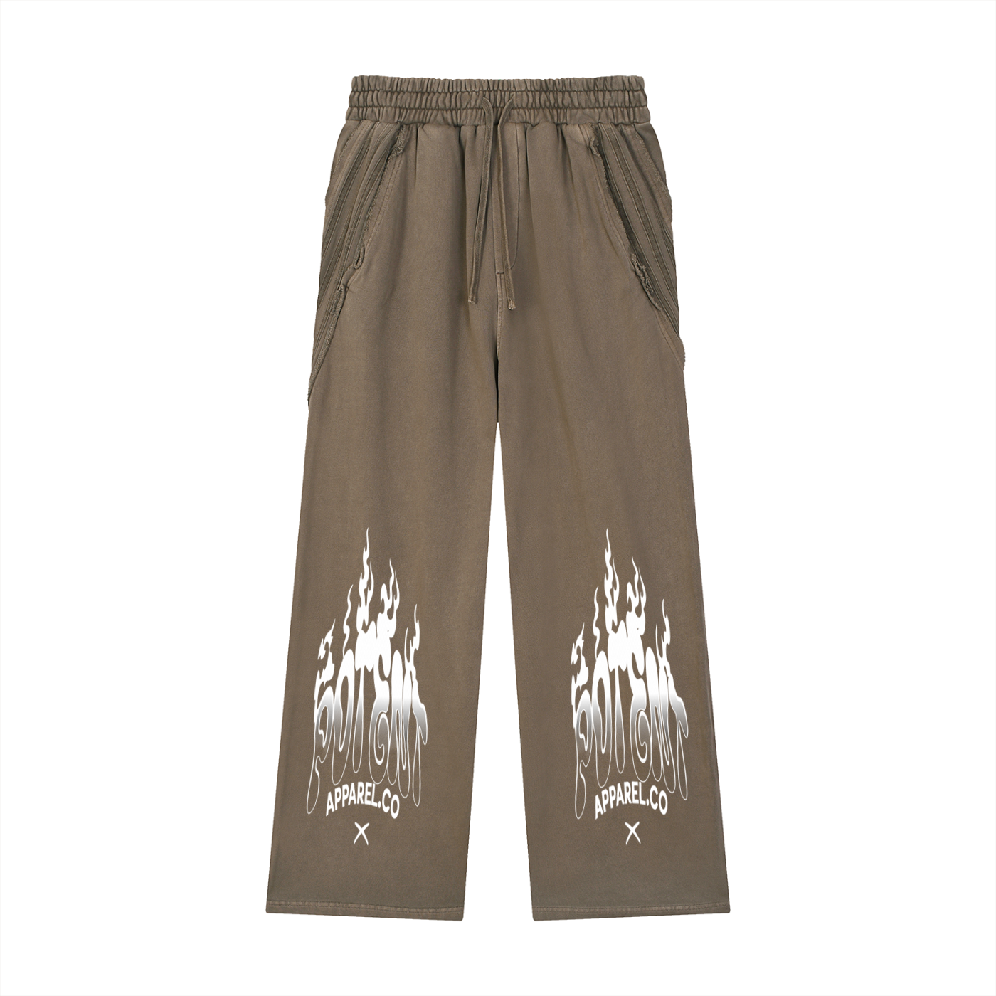Snow Washed Tape Raw Edge Sweatpants