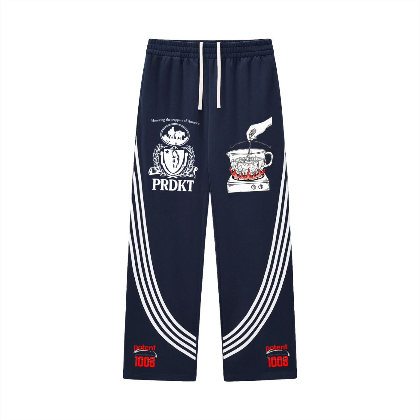 Curved Stripe Straight Sweatpants