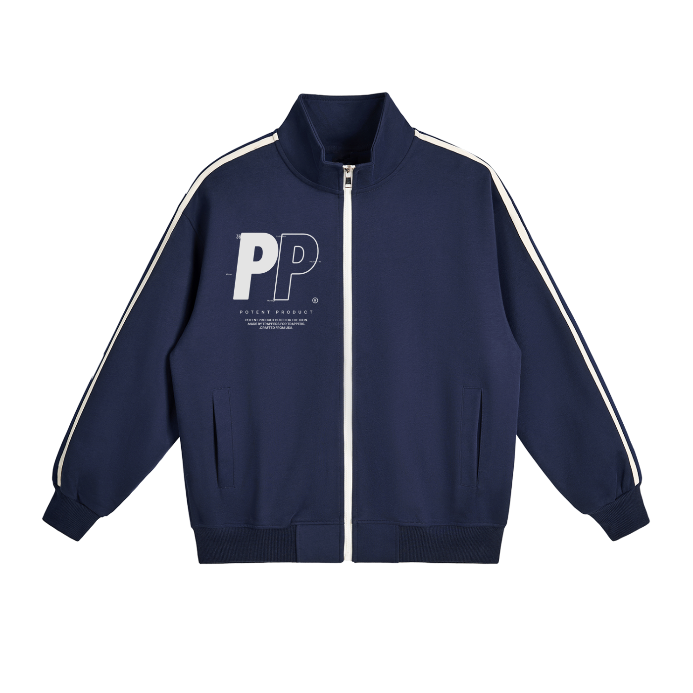 Contrast Side-Stripe Stand Collar  Jacket