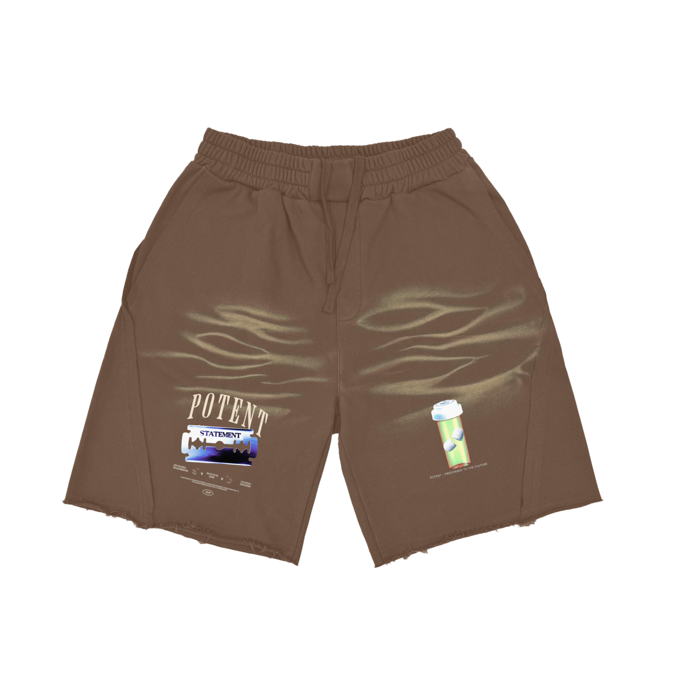 Vintage Washed Tiger Stripes Short Pants