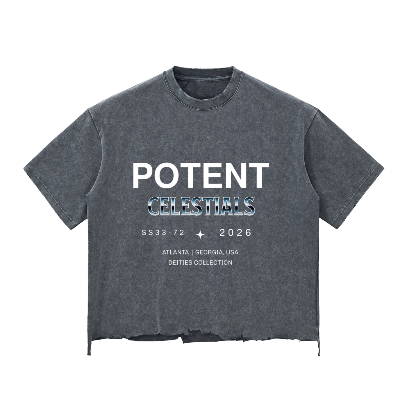 Snow Wash Raw-Hem Boxy T-shirt