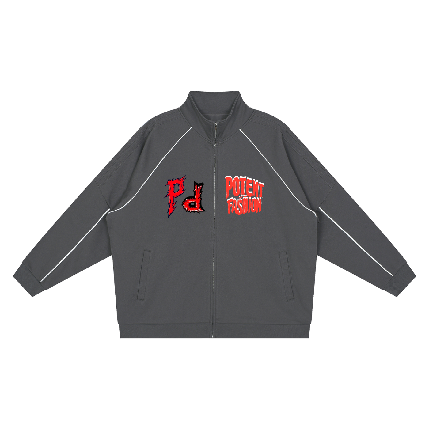 Reflection Striped Raglan Sleeve  Jacket