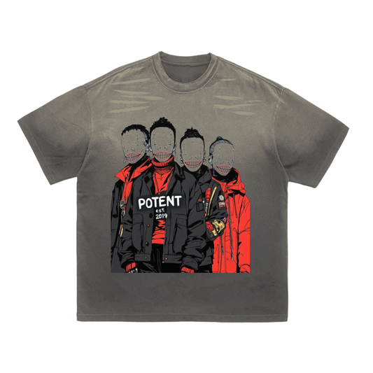 Vintage Washed Tiger Stripes Dyed Gradient T-Shirt - 250 GSM