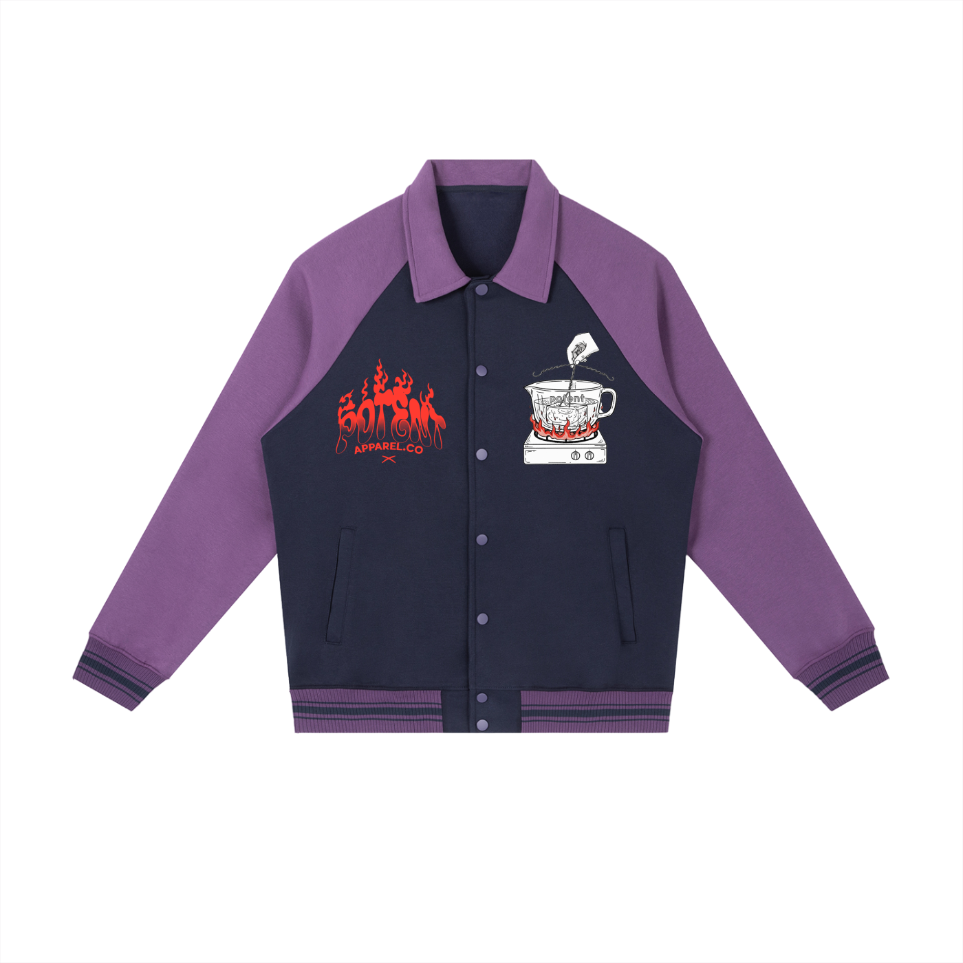 Contrast Raglan Sleeve Baseball Jacket