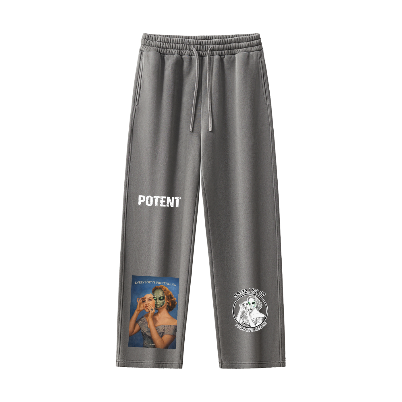 Frayed Enzyme Washed Fleece Sweatpants
