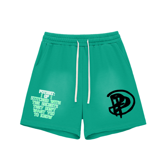 Sun Fade Raw Edge Cotton Shorts