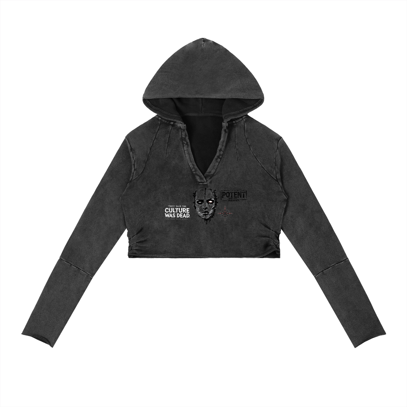 Vintage Washed Raw Edge Hoodie