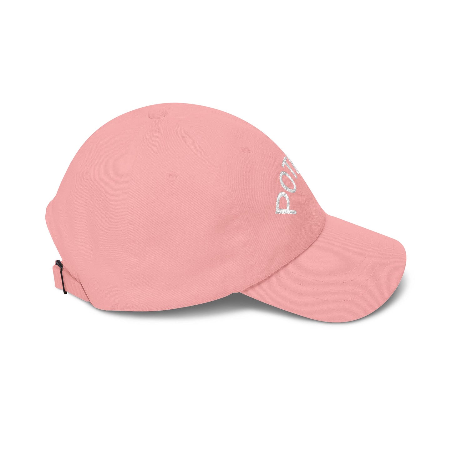Potent Embroidered Dad Cap — Minimal White Baseball Hat