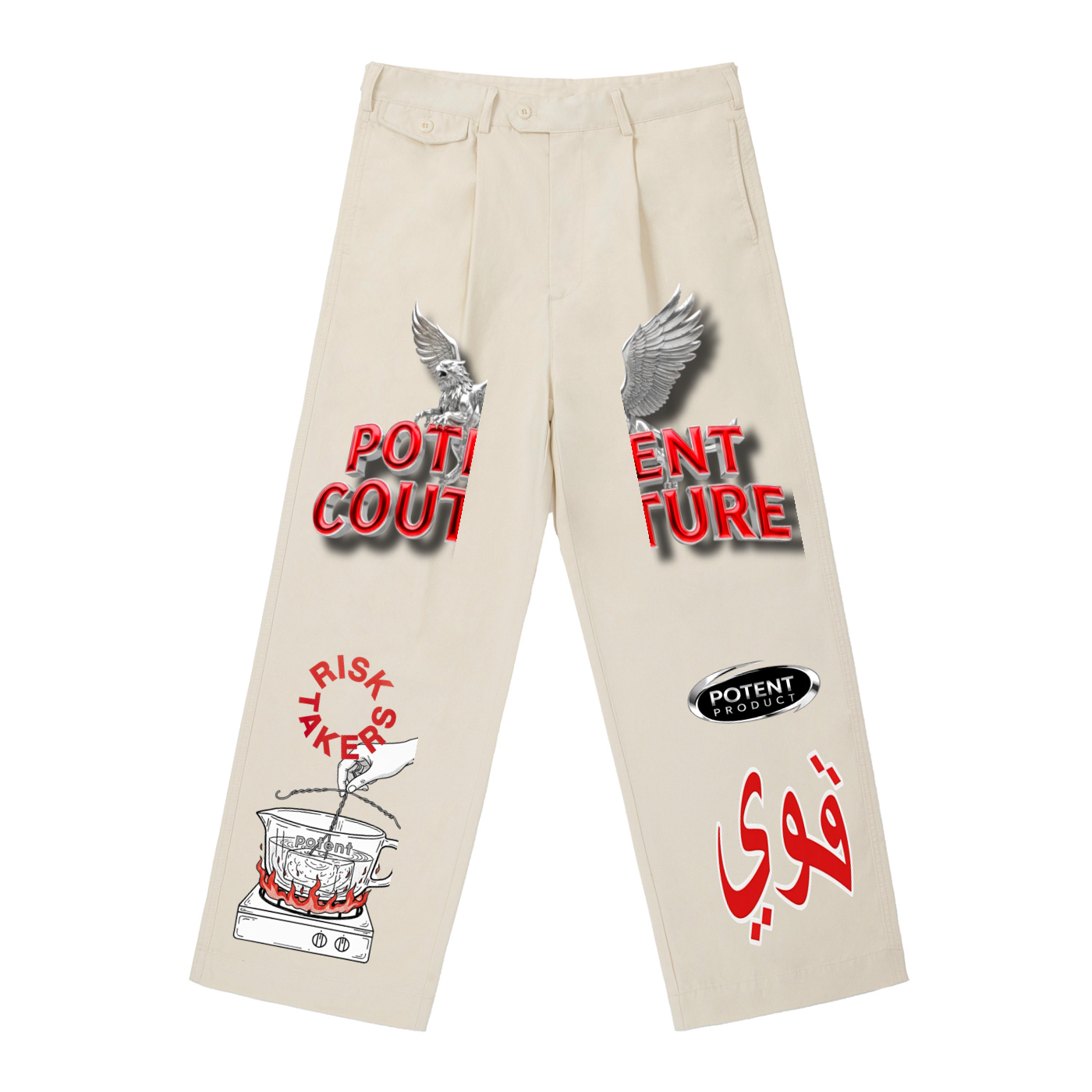 Adjustable Waist Straight-Leg Pants