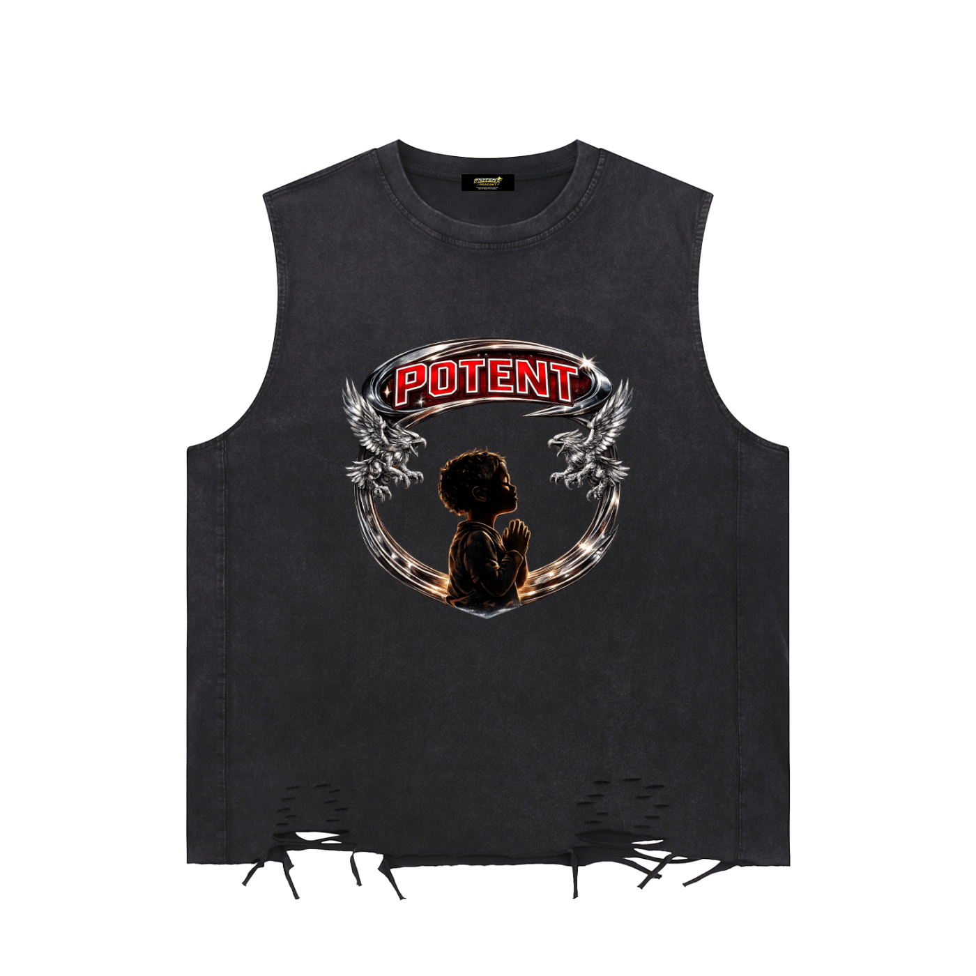 Snow Washed Raw-Hem Tank Top