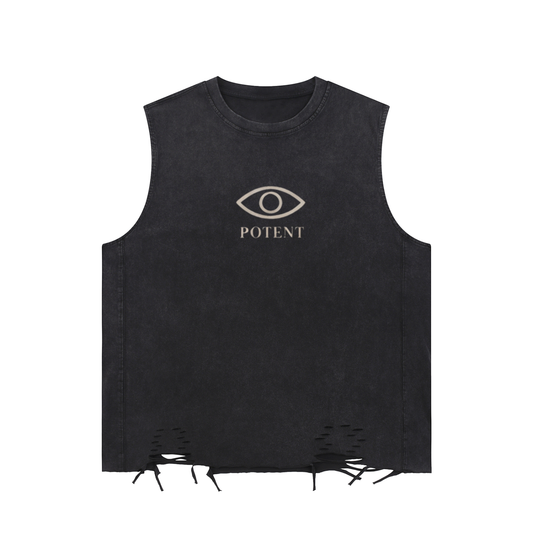 Snow Washed Raw-Hem Tank Top
