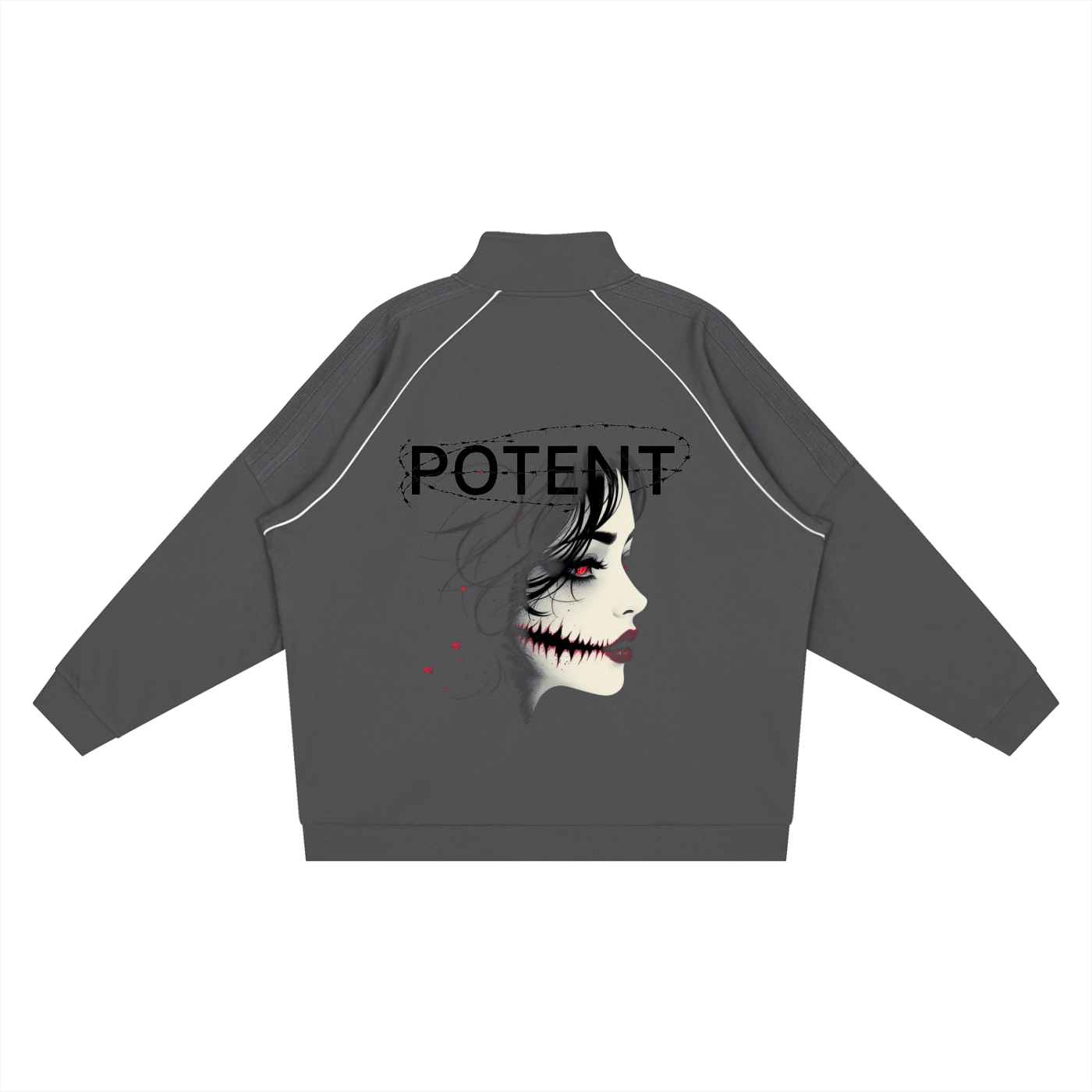 Reflection Striped Raglan Sleeve  Jacket