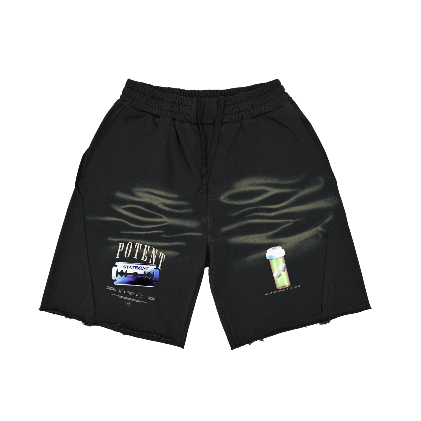 Vintage Washed Tiger Stripes Short Pants