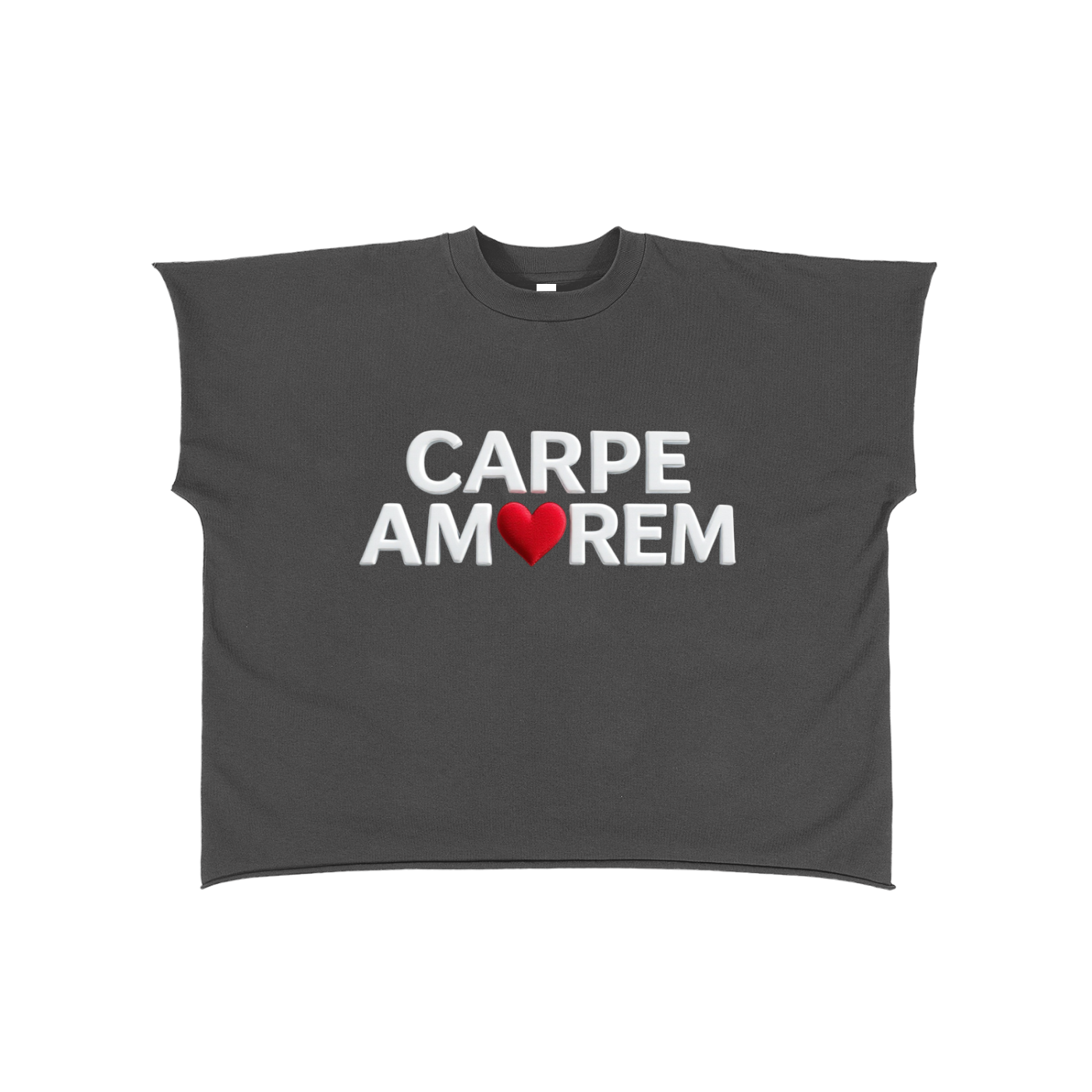 Raw Edge Boxy Non-Shrink T-Shirt