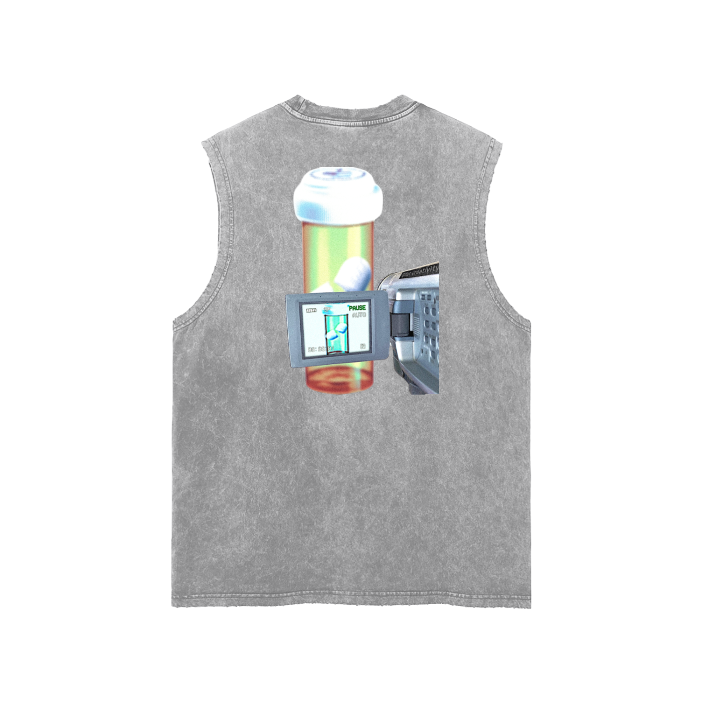 Snow Washed Frayed Hem Tank Top