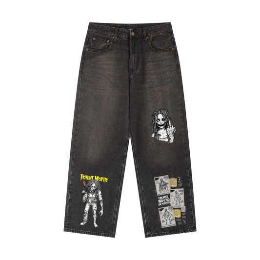 Vintage Wash Heavyweight Denim Jeans