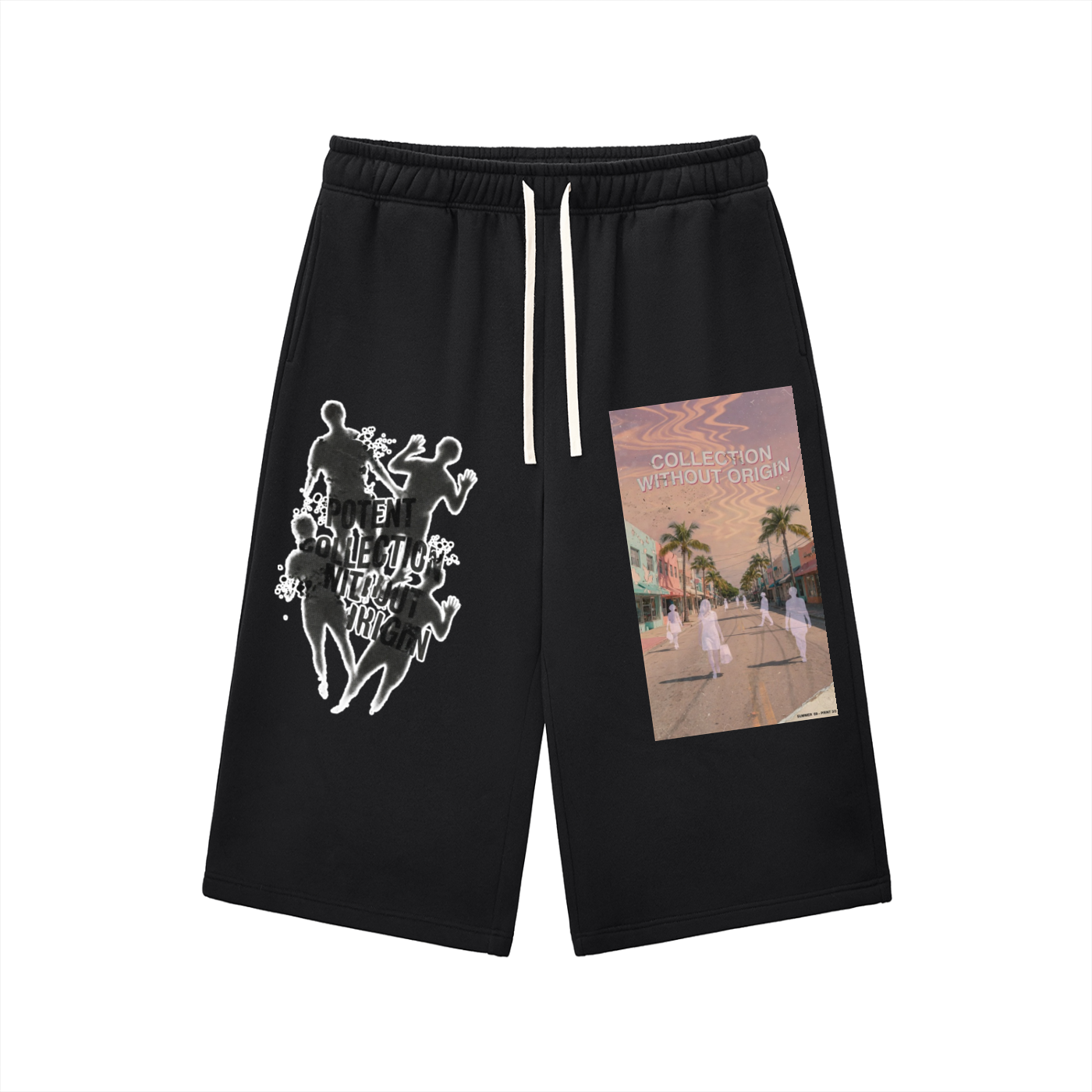 Relaxed Drawstring Three-quarter Sweatpants