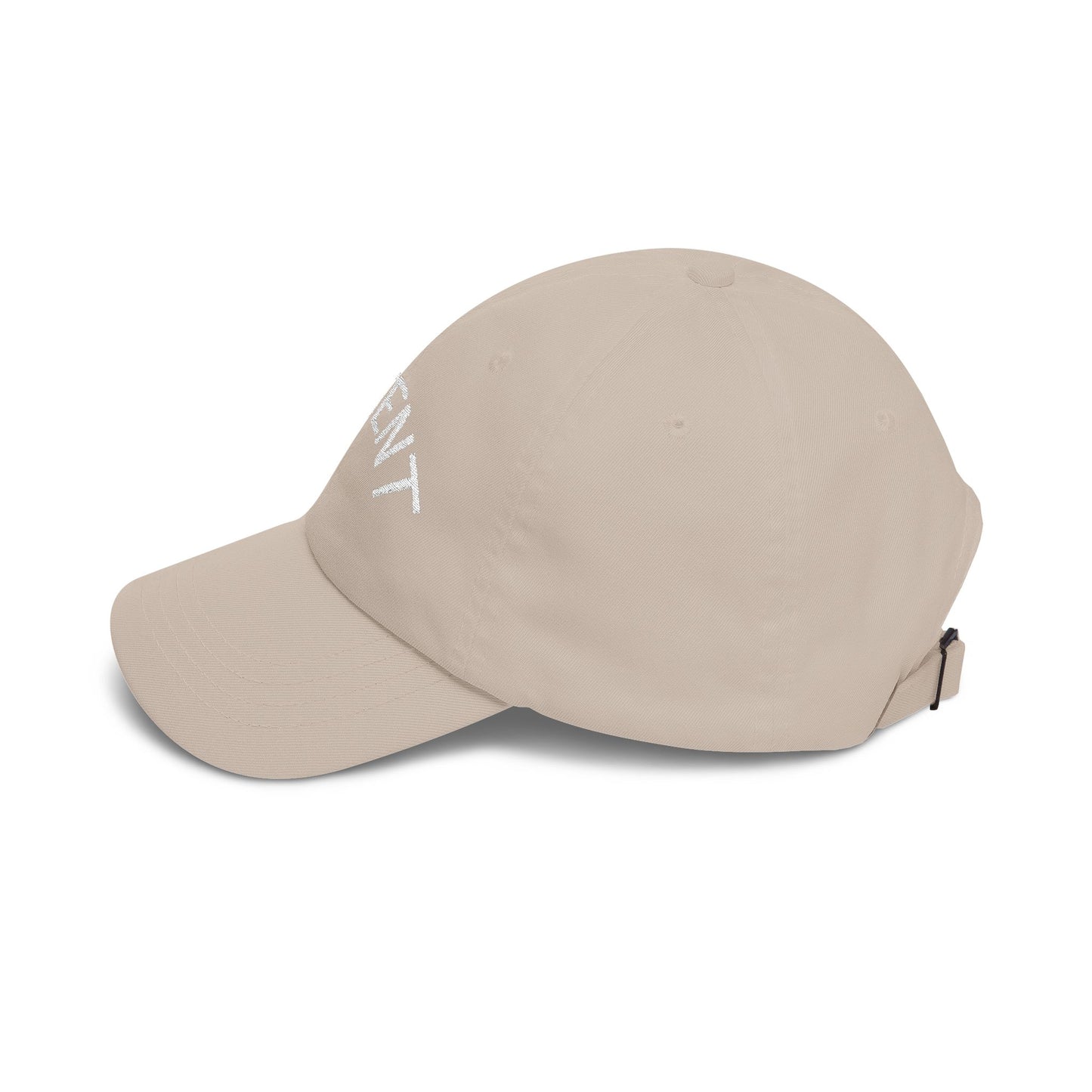 Potent Embroidered Dad Cap — Minimal White Baseball Hat
