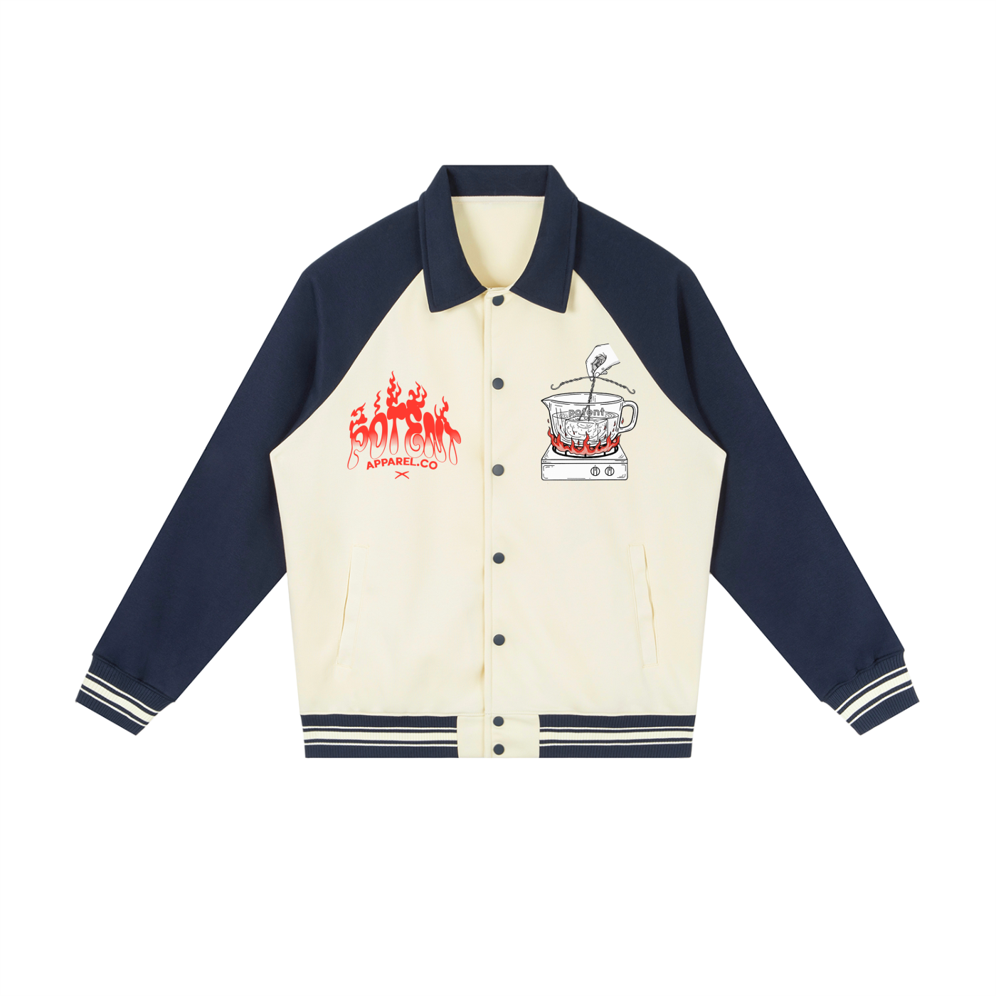 Contrast Raglan Sleeve Baseball Jacket