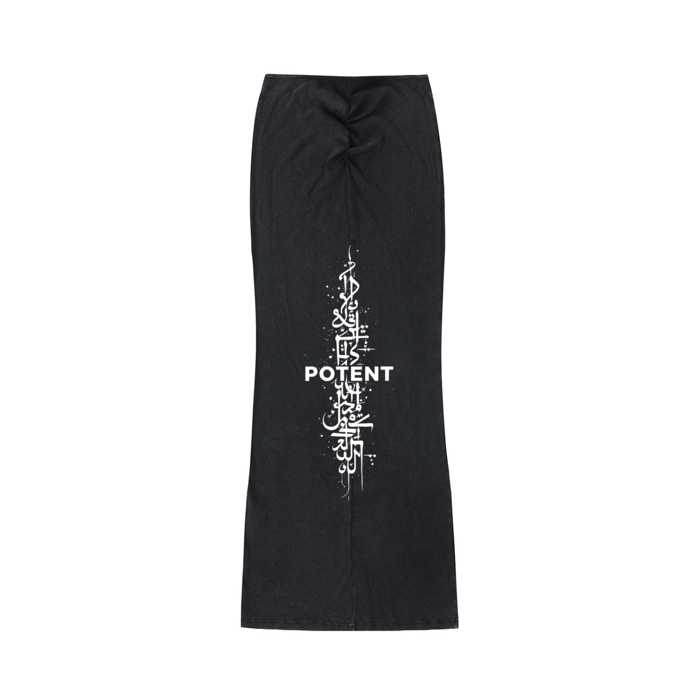 Dyed Washed Drawstring Maxi Skirt