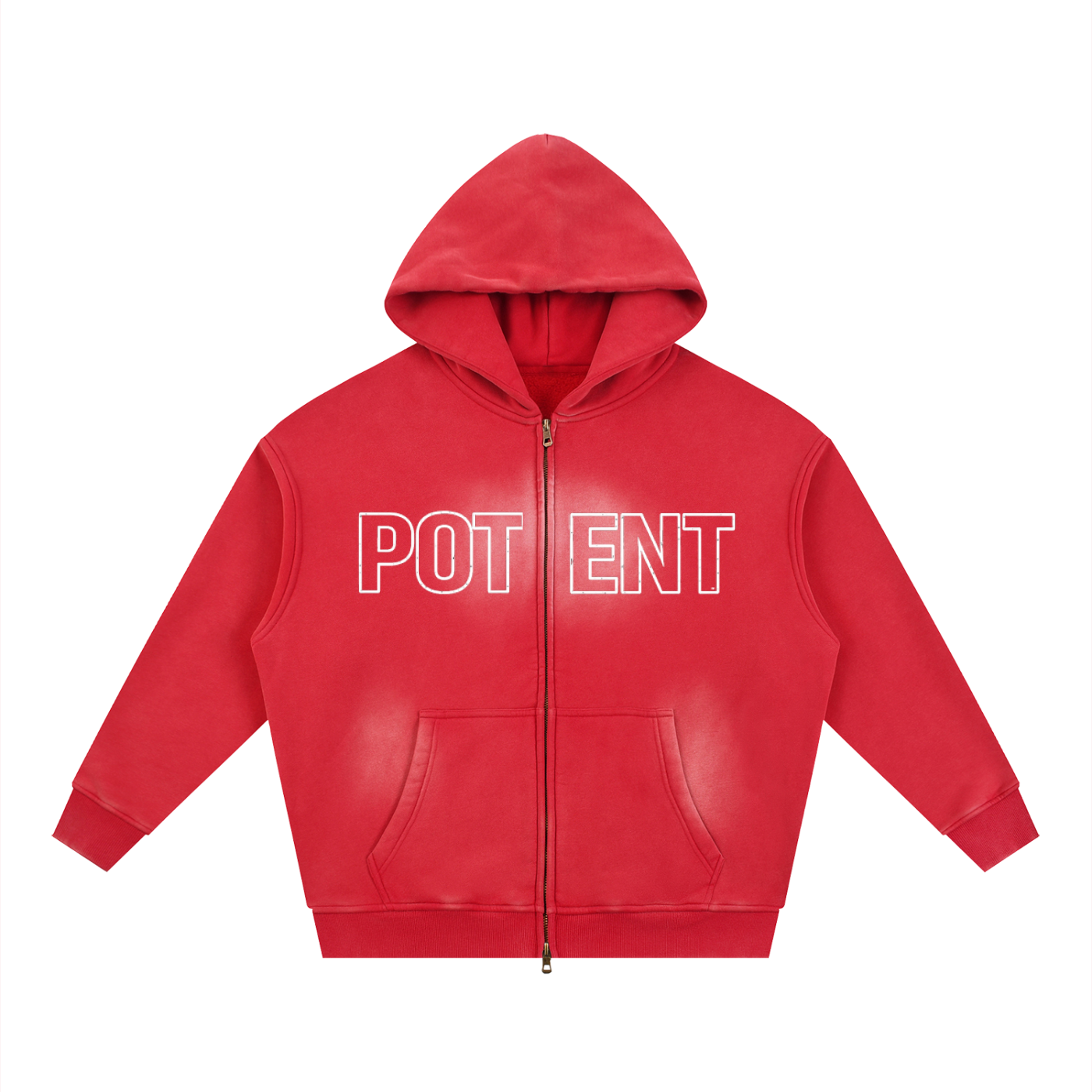 Sunfade Two-way Zipper Boxy Fleece Hoodie