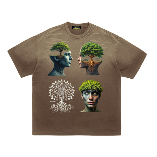 Vintage Washed Tiger Stripes Dyed Gradient T-Shirt - 250 GSM