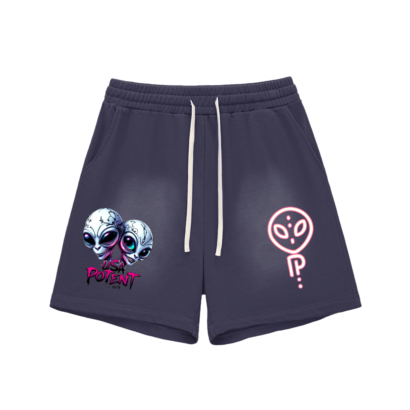 Sun Fade Raw Edge Cotton Shorts