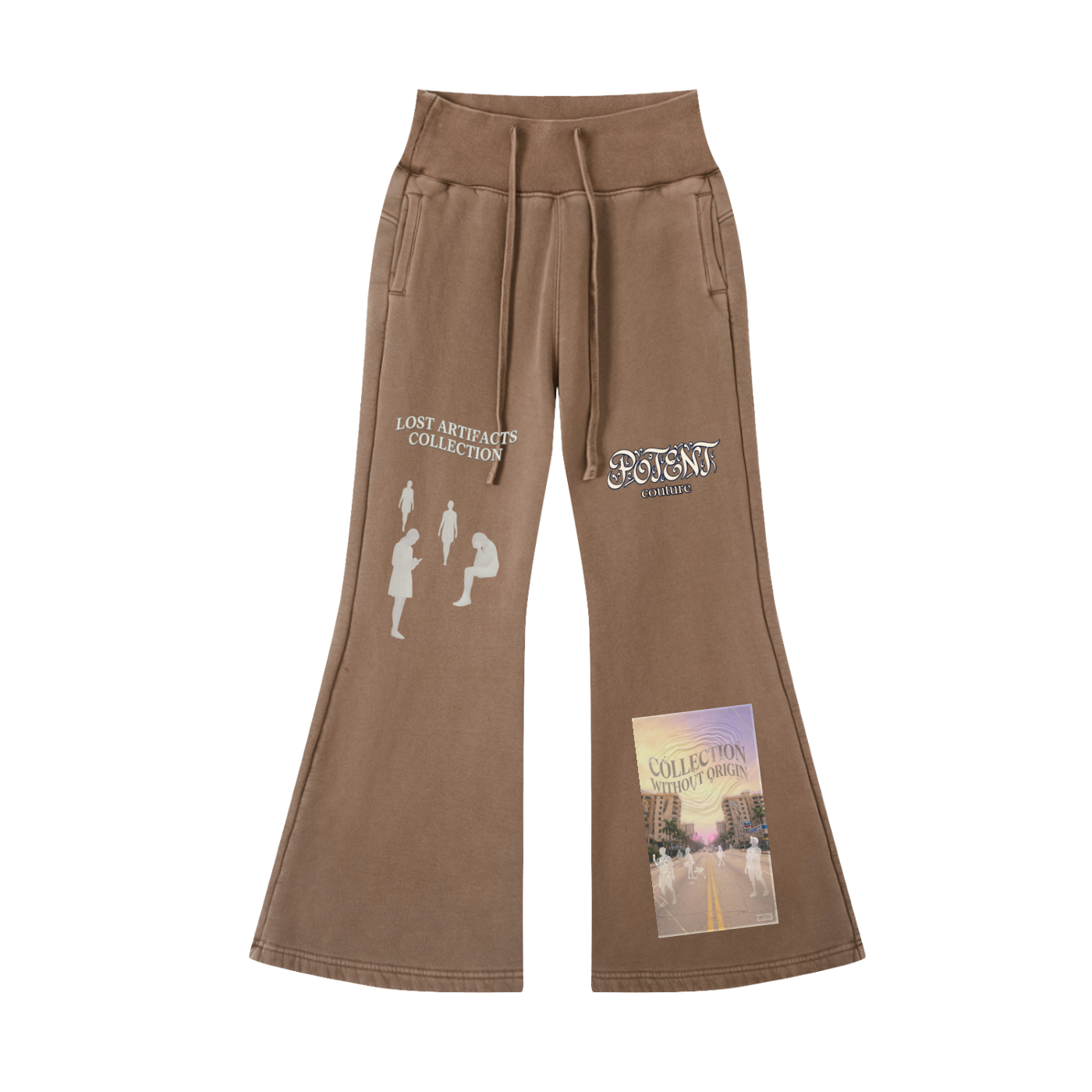 Vintage Washed Flared Fleece Pants