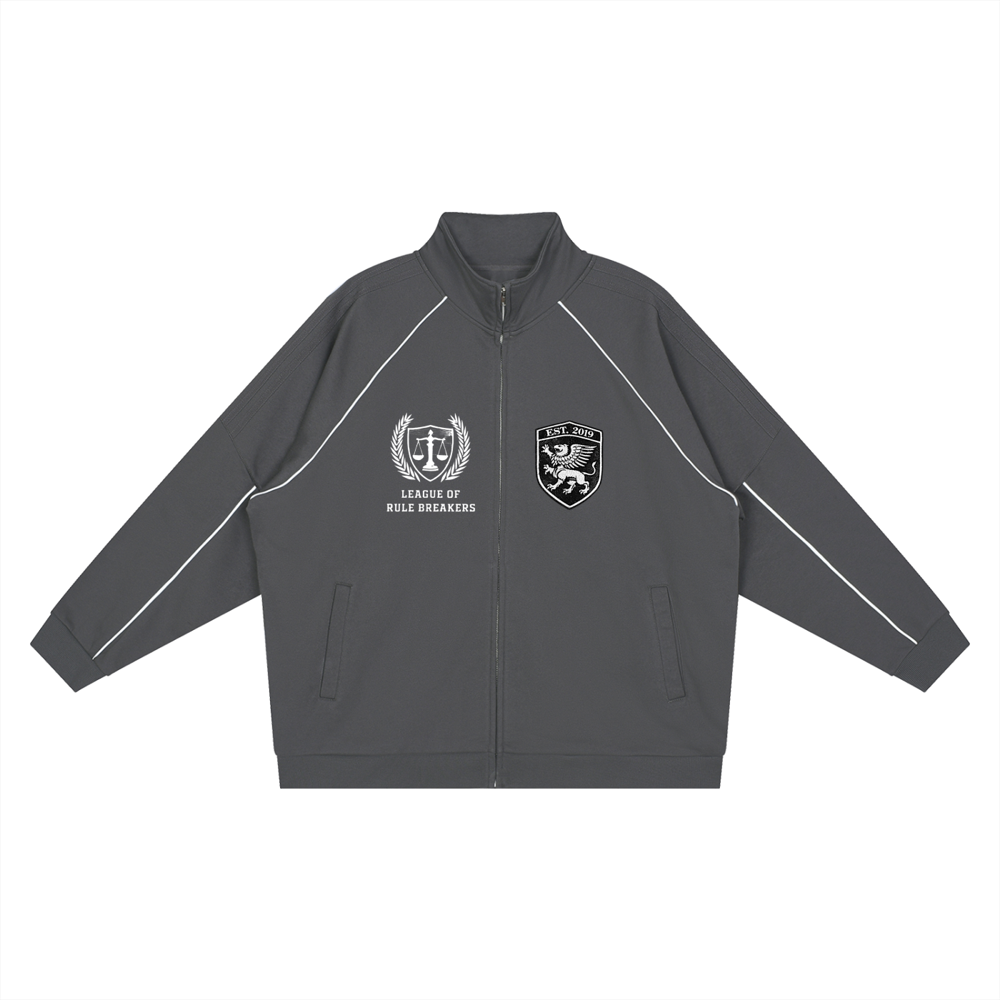 Reflection Striped Raglan Sleeve  Jacket
