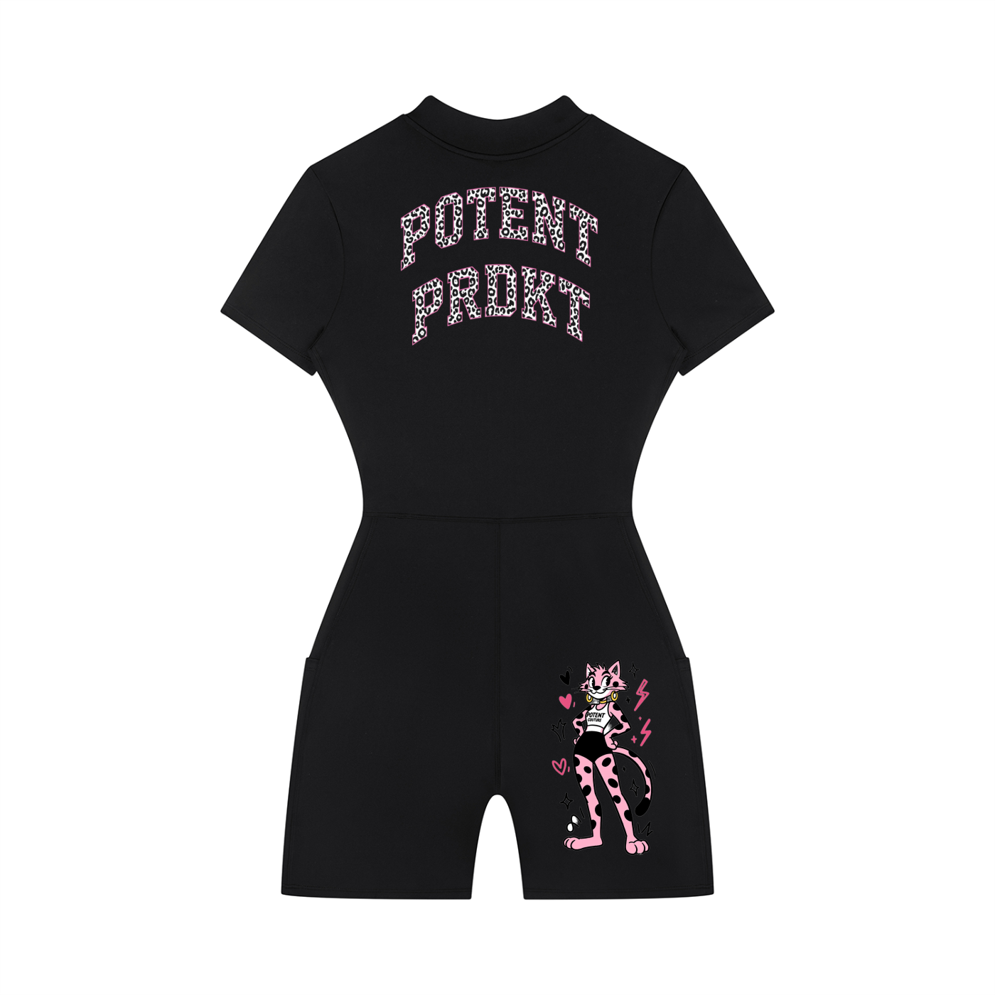 Women's Quarter-Zip Short Sleeve Romper