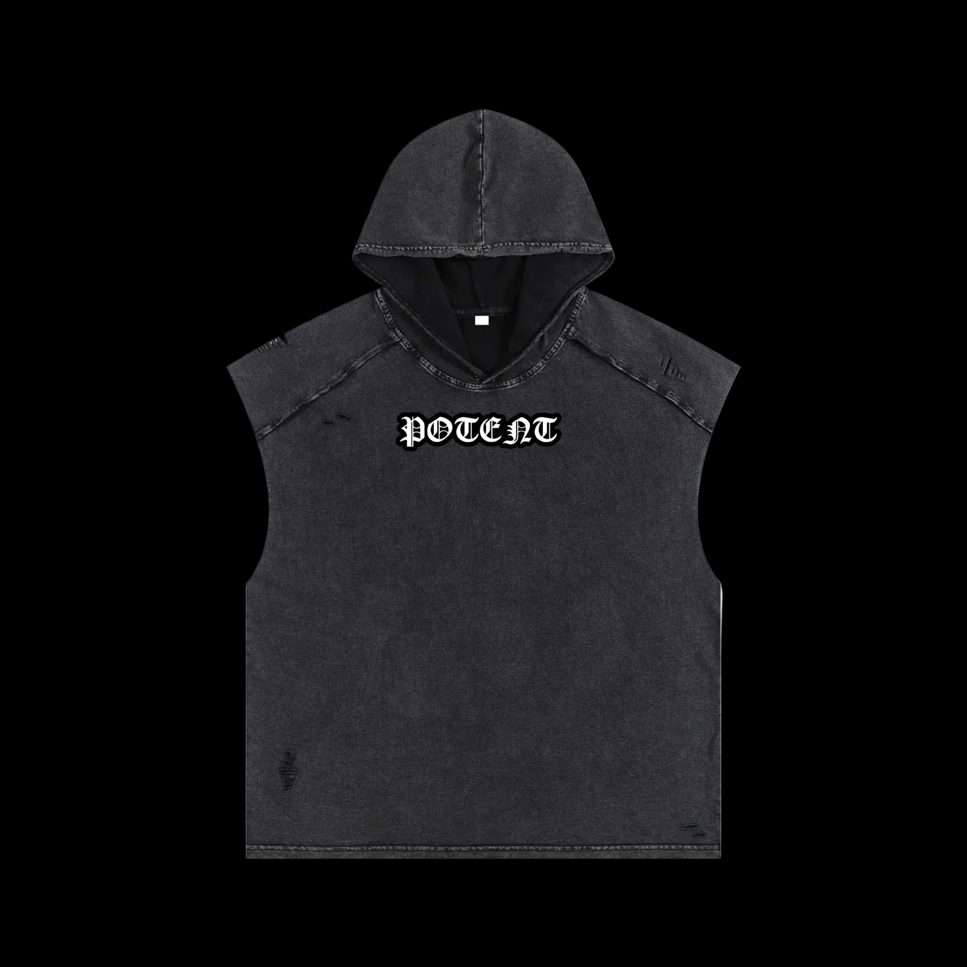 Snow Washed Boxy Hooded Tank Top