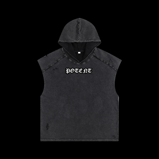 Snow Washed Boxy Hooded Tank Top