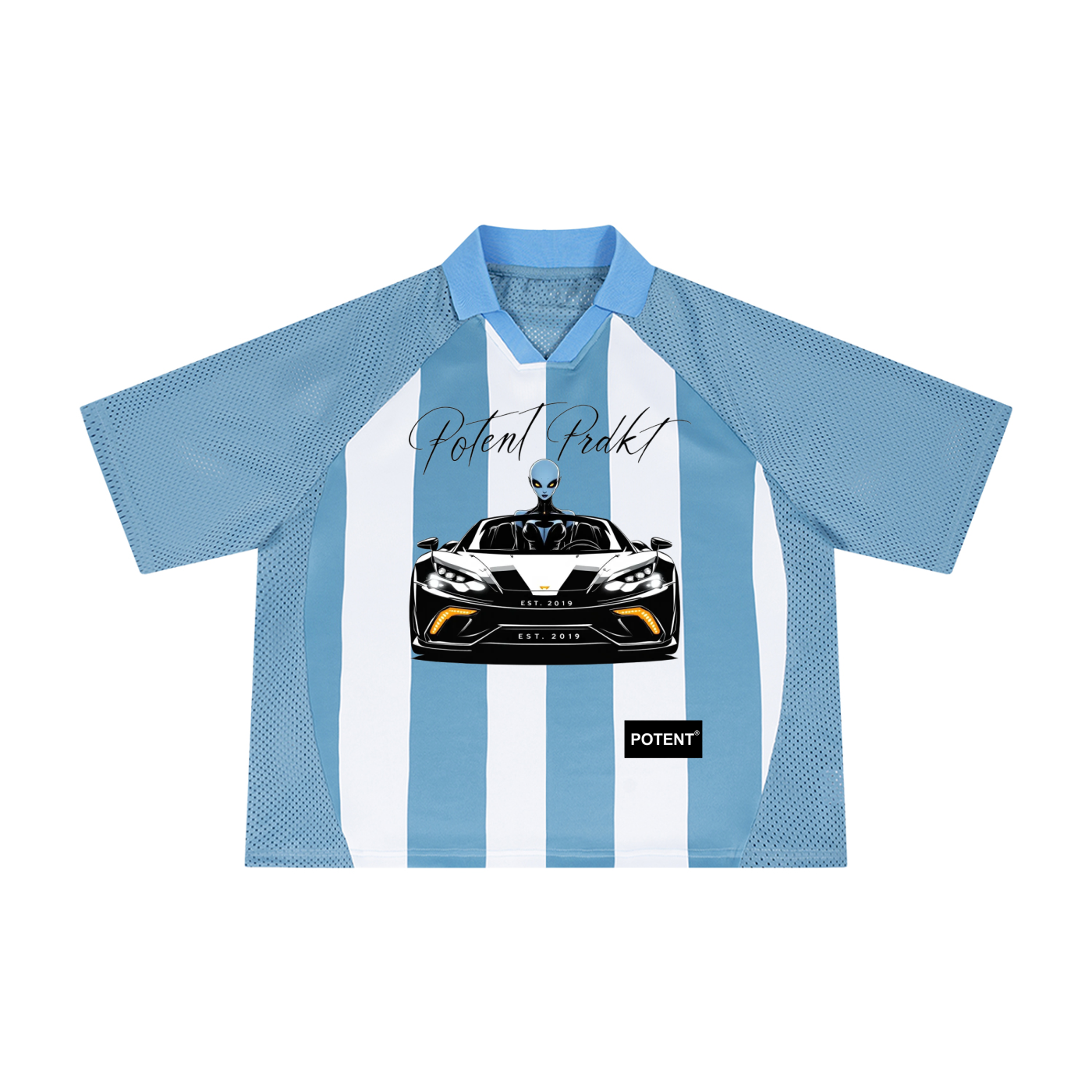 Unisex Striped Mesh Boxy Soccer Jersey
