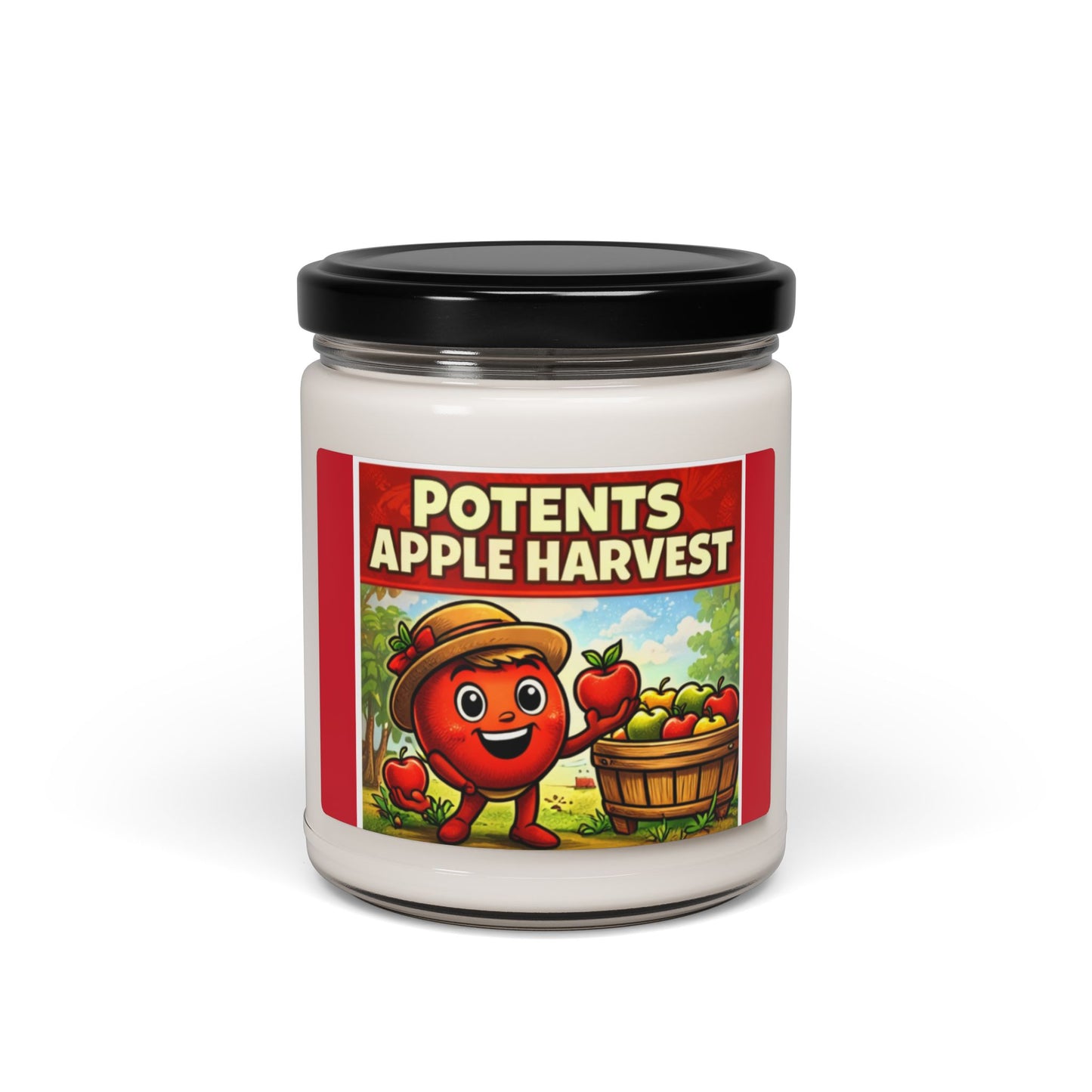 POTENTS Apple Harvest Scented Soy Candle — 9oz Fall Orchard Fragrance