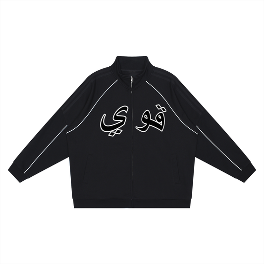 Reflection Striped Raglan Sleeve  Jacket