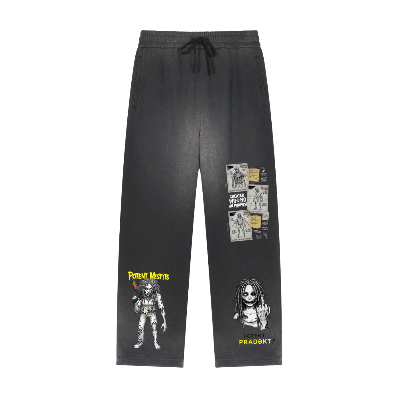 Sun Fade Raw Edge Straight-Leg Sweatpants