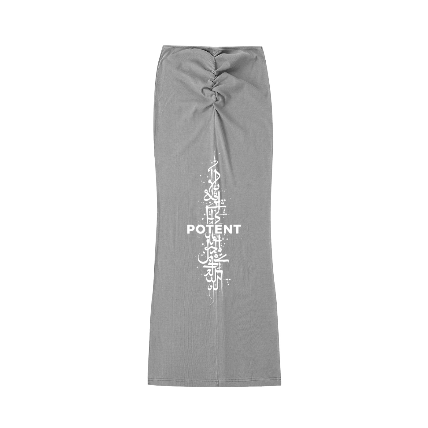 Dyed Washed Drawstring Maxi Skirt