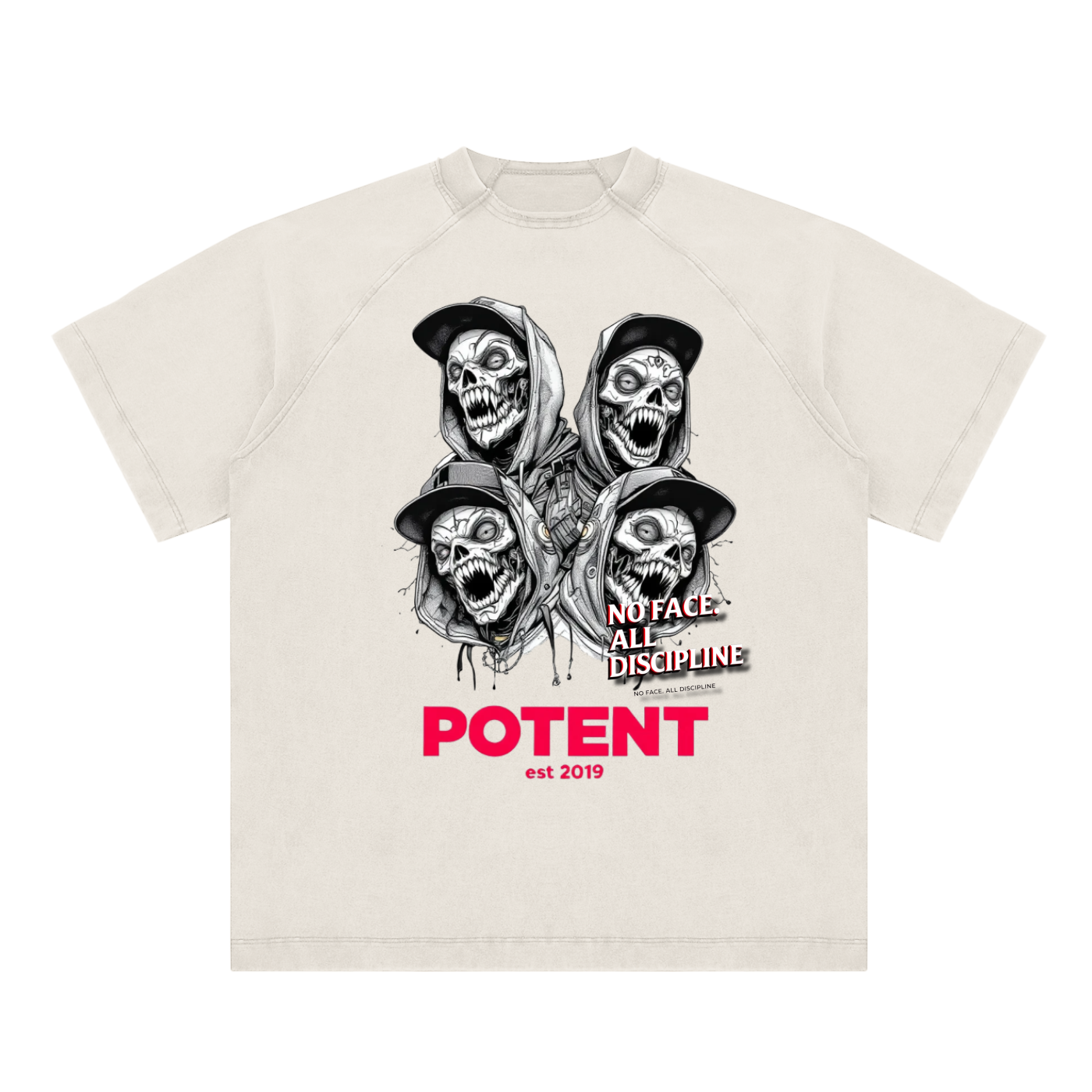 Vintage Washed Raglan Cotton T-Shirt