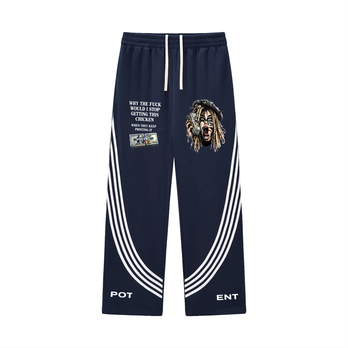 Curved Stripe Straight Sweatpants