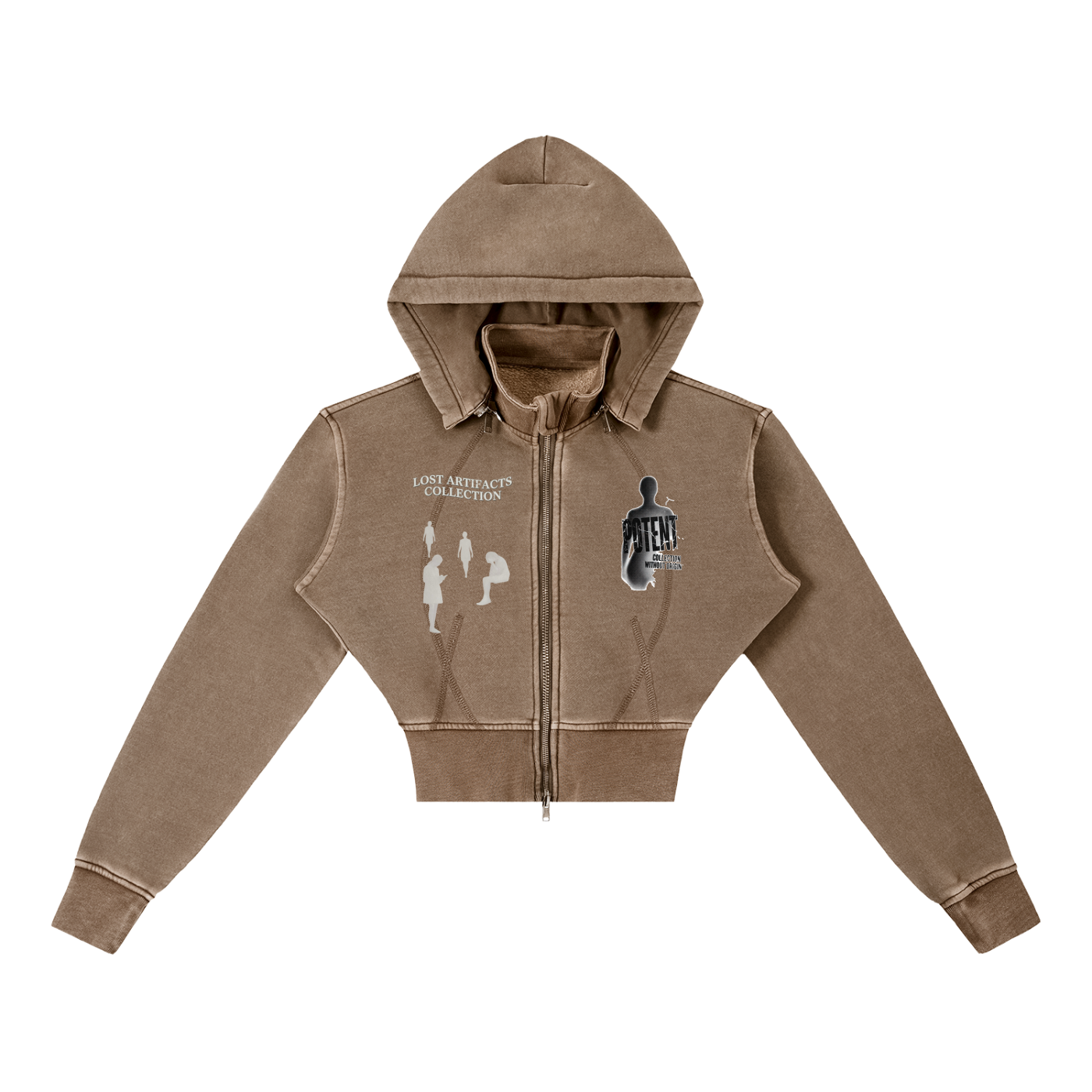 Vintage Washed Cropped Fleece Hoodie