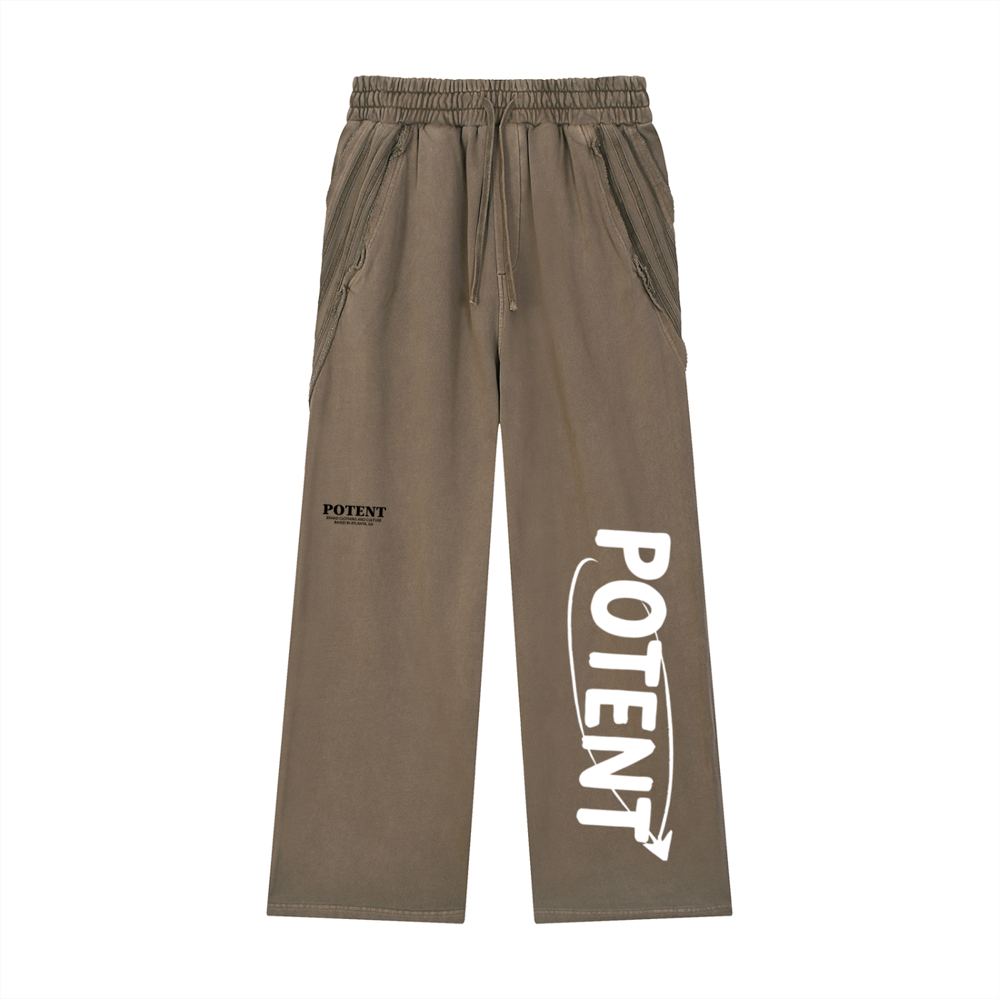 Snow Washed Tape Raw Edge Sweatpants