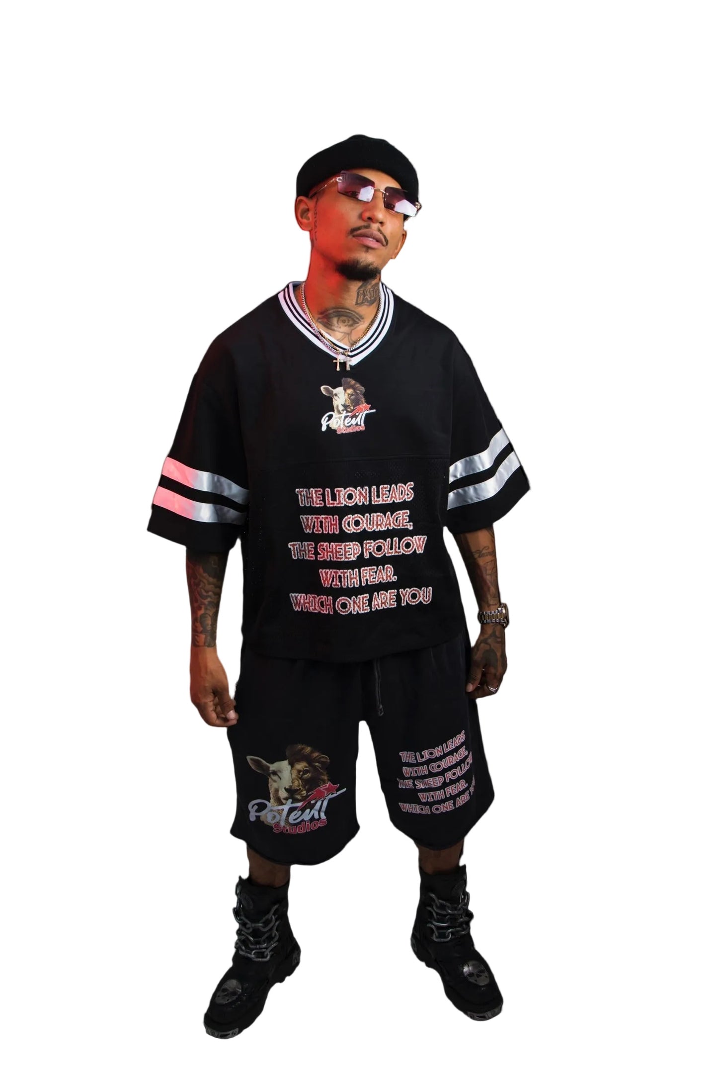 Taped Mesh Boxy T-shirt