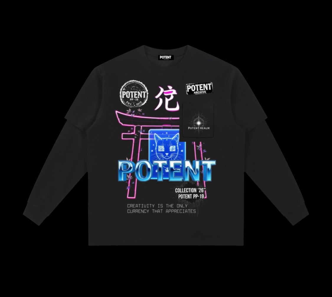 Layered Long Sleeve Oversized Tee