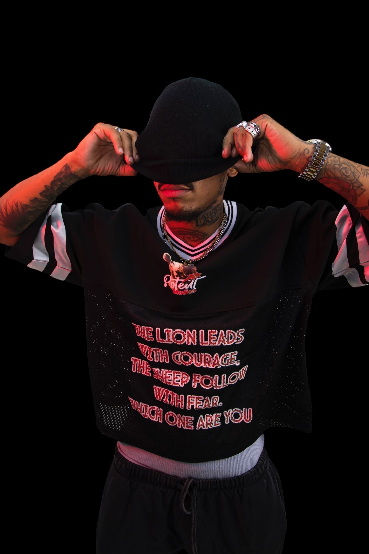 Taped Mesh Boxy T-shirt