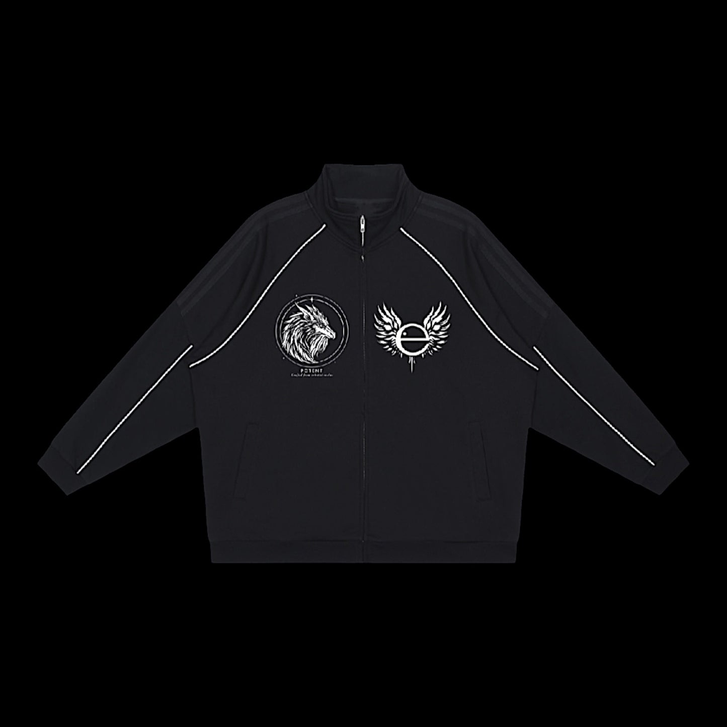 Reflection Striped Raglan Sleeve  Jacket