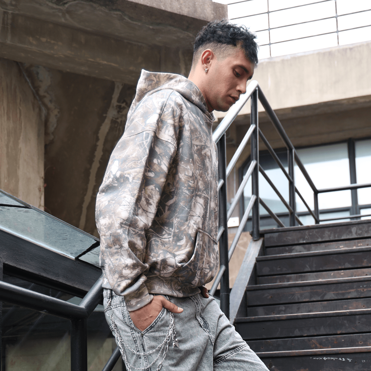 Unisex Heavyweight 100% Cotton French Terry Camo Hoodie (400GSM)