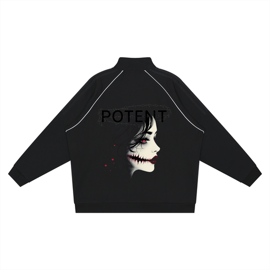 Reflection Striped Raglan Sleeve  Jacket